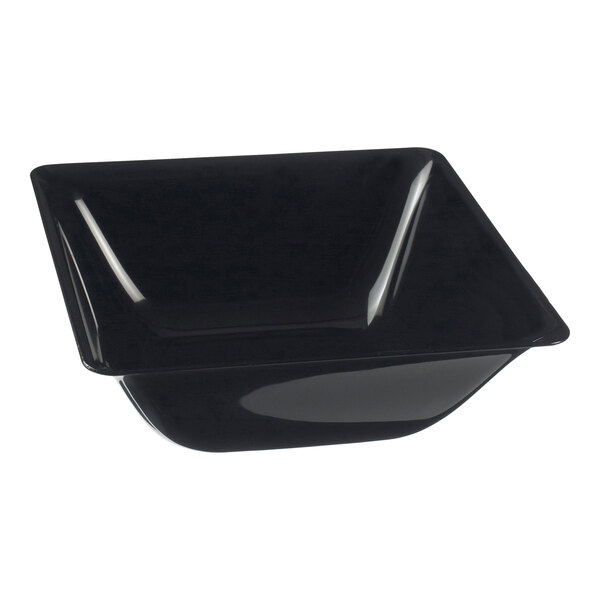Solia Fluid 47.3 oz. Black Plastic Salad Bowl - 60/Case