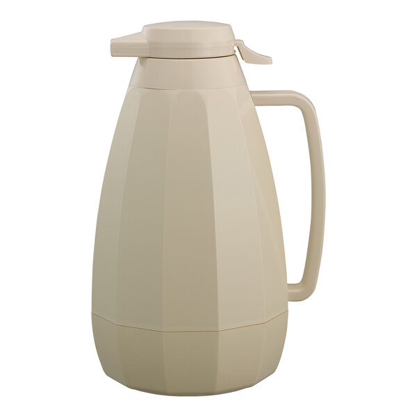 A white ABS plastic coffee carafe with a handle and lid.