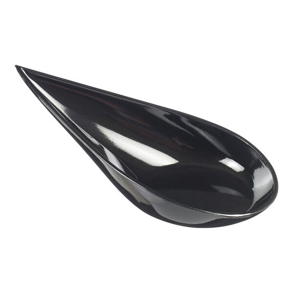 Solia Goutte 4" Black Plastic Tasting Spoon - 200/Case