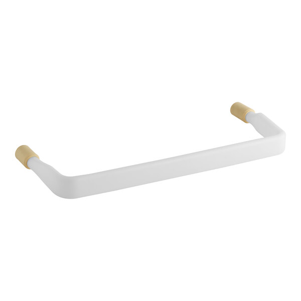 A white washing tree handle with gold-colored end caps designed for use with the MainStreet Equipment HTUC.