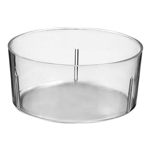 A clear plastic Solia short cup.