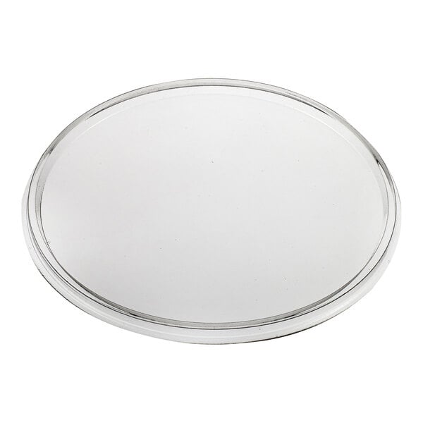 A clear Solia RPET plastic lid with a clear rim.
