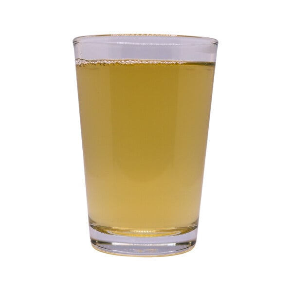 A glass of Two Track Malting Okefenokee Pale Malt, a yellow liquid.