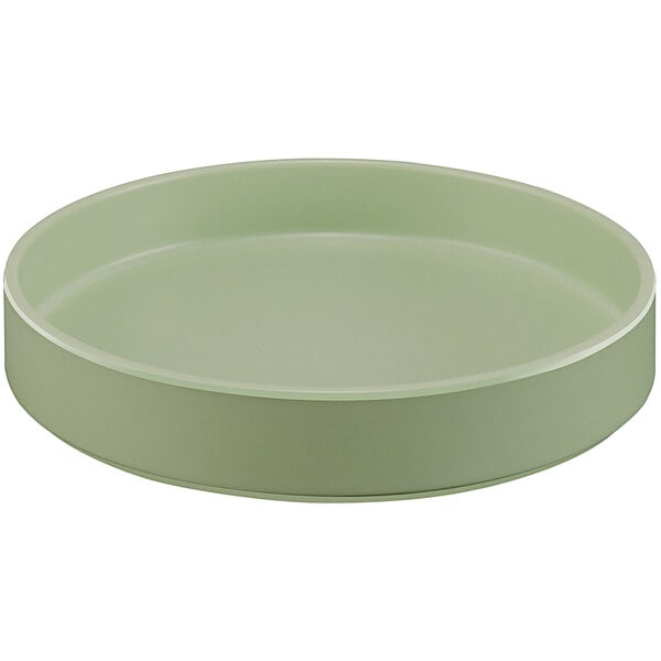 Cal-Mil Hudson 8" Matcha Raised Rim Melamine Plate - 6/Case