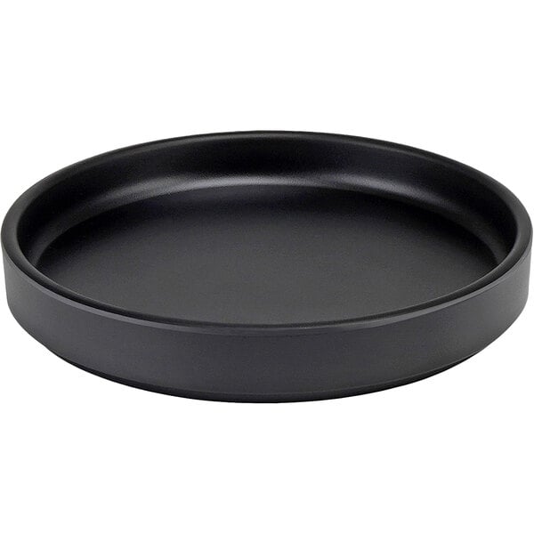 Cal-Mil Hudson 8 1/4" Black Low Rim Melamine Plate - 6/Case