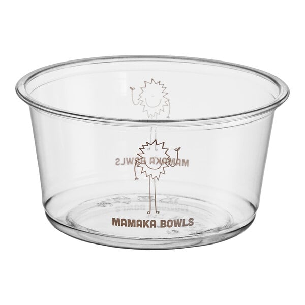 Mamaka Bowls Custom 12 oz. Ultra Clear Recycled PET Plastic Round Deli Container - 500/Case