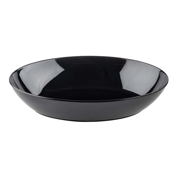 A black Tablecraft Sierra Collection melamine serving bowl.