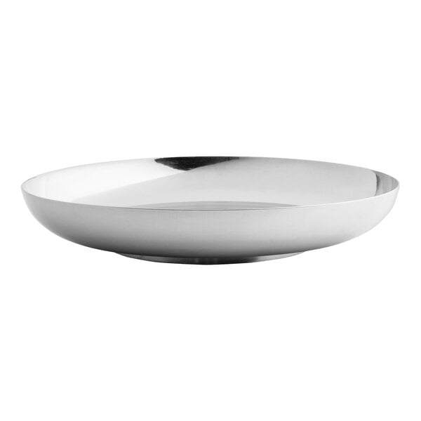 A Tablecraft stainless steel round seafood tray with a white background.