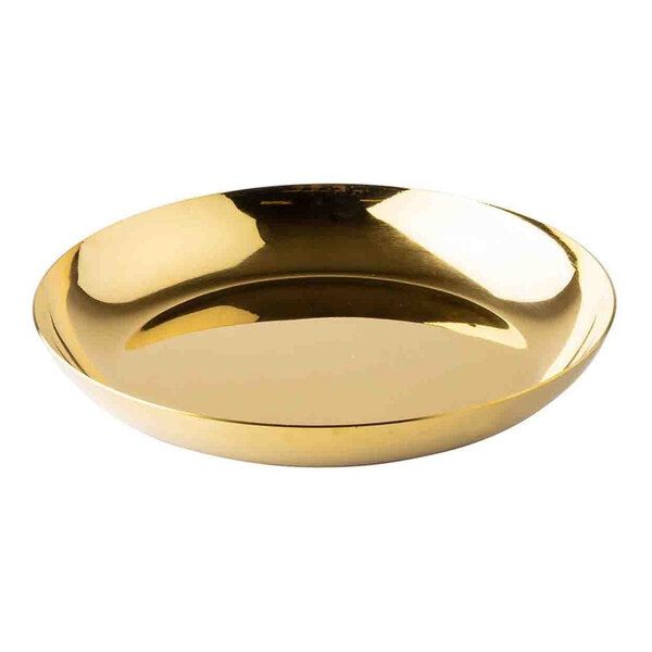 A Tablecraft gold stainless steel round seafood tray.