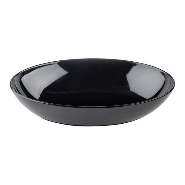 A black Tablecraft Sierra Collection melamine serving bowl.