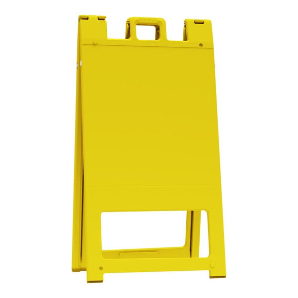 Plasticade Squarecade 45 24" x 24" Yellow Double-Sided A-Frame Sign Stand 145-Y