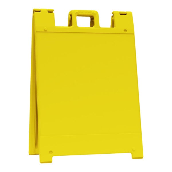 Plasticade Squarecade 36 24" x 24" Yellow Double-Sided A-Frame Sign Stand 136-Y