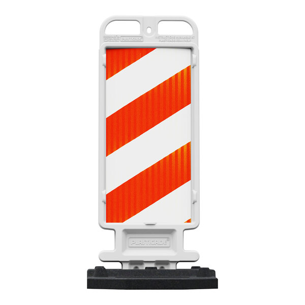 Plasticade Crosscade 24 12" x 24" Double-Sided Vertical Panel with High-Intensity Striped Prismatic Sheeting 4324-W-HIP