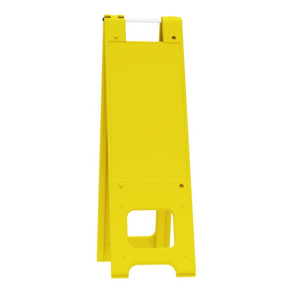 Plasticade Narrowcade 12" x 24" Yellow Double-Sided A-Frame Sign Stand 150-Y