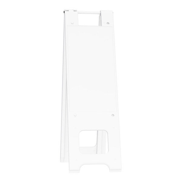 Plasticade Narrowcade 12" x 24" White Double-Sided A-Frame Sign Stand 150-W