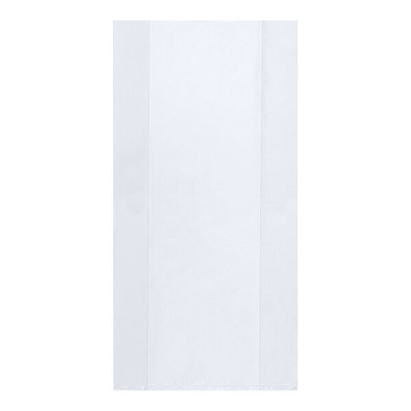 A white rectangular object with a black border containing Lavex clear gusseted poly bags.