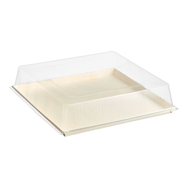 A clear plastic VerTerra lid on a white surface.