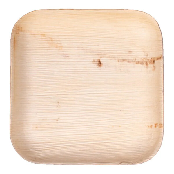 A round VerTerra palm leaf bowl with a textured surface.