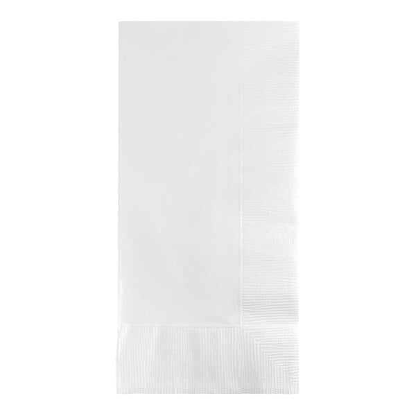 Creative Converting Touch of Color 16" x 16" White Rectangular 2-Ply 1/8 Fold Paper Dinner Napkin - 600/Case