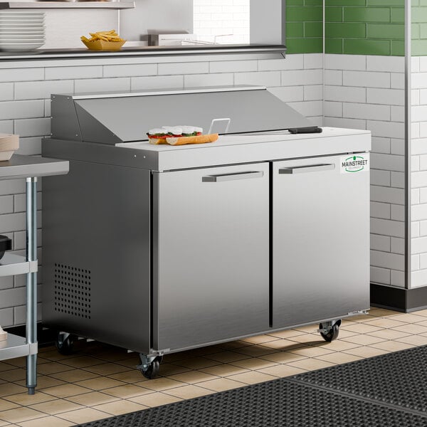 MainStreet Equipment 48" Standard Top 2 Door Refrigerated Sandwich Prep Table