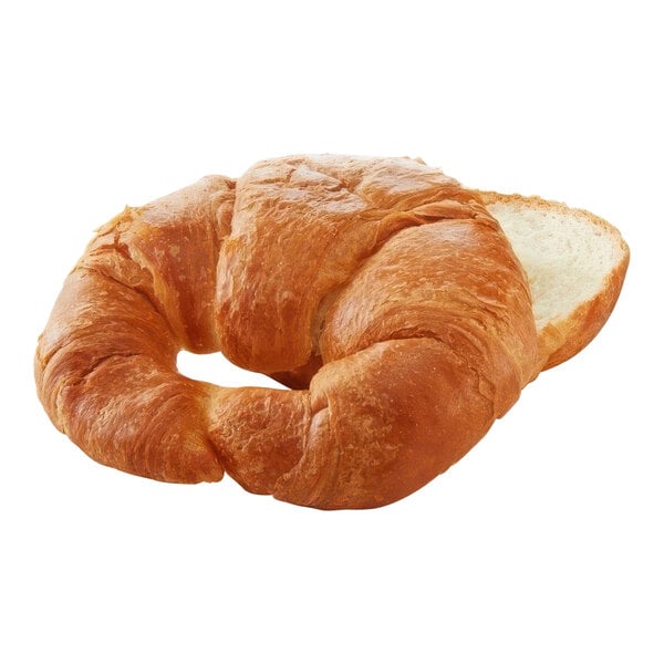 A close up of a croissant.