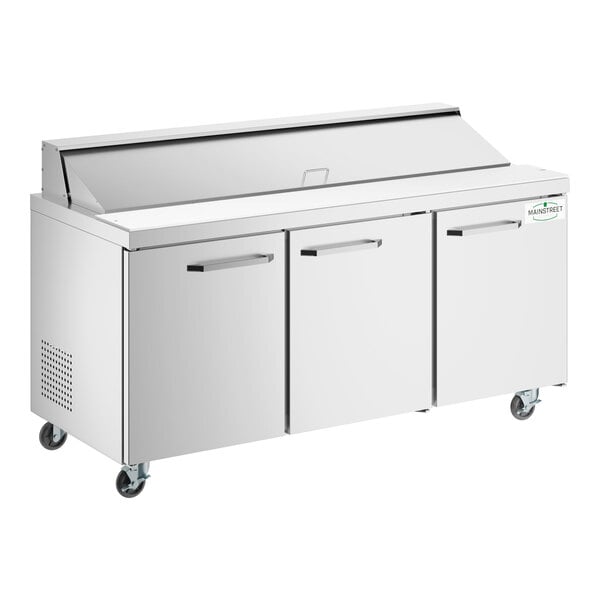 MainStreet Equipment 70" Standard Top 3 Door Refrigerated Sandwich Prep Table