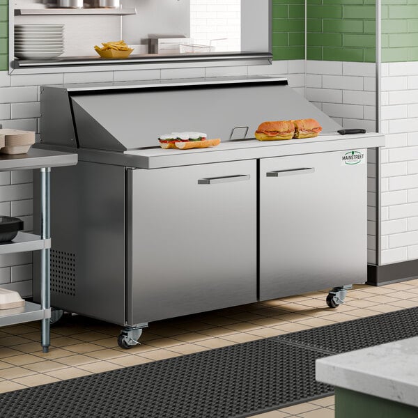 MainStreet Equipment 60" Mega Top 2 Door Refrigerated Sandwich Prep Table