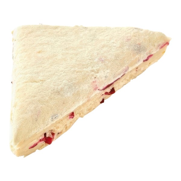 A Pillsbury Place & Bake cranberry orange scone on a white background.