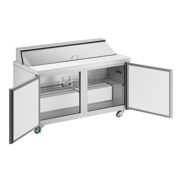 MainStreet Equipment 60" Standard Top 2 Door Refrigerated Sandwich Prep Table
