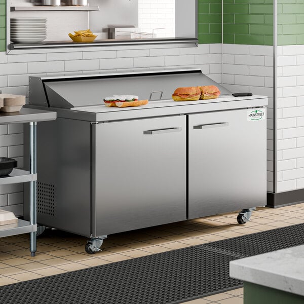 MainStreet Equipment 60" Standard Top 2 Door Refrigerated Sandwich Prep Table
