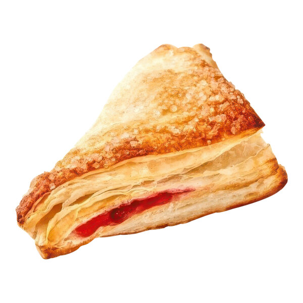 A sugared cherry turnover pastry with a filling.
