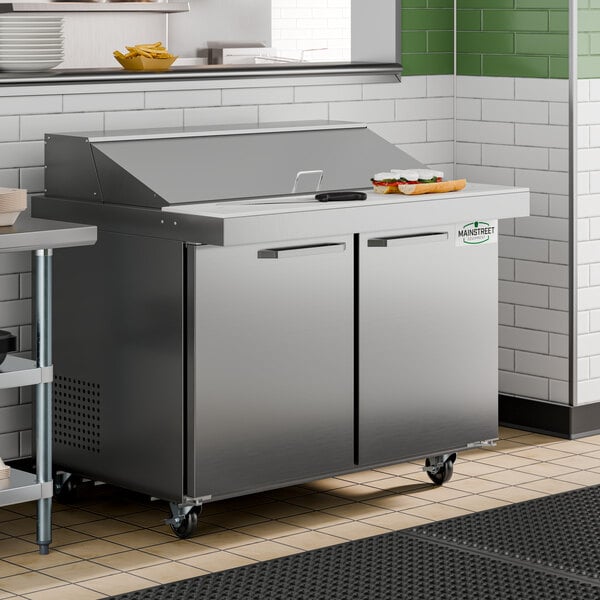 MainStreet Equipment 48" Mega Top 2 Door Refrigerated Sandwich Prep Table