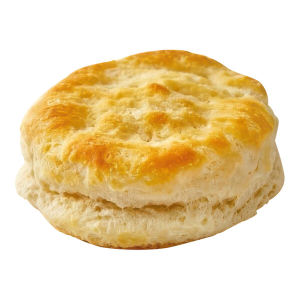 A Pillsbury biscuit with a golden crust on a white background.