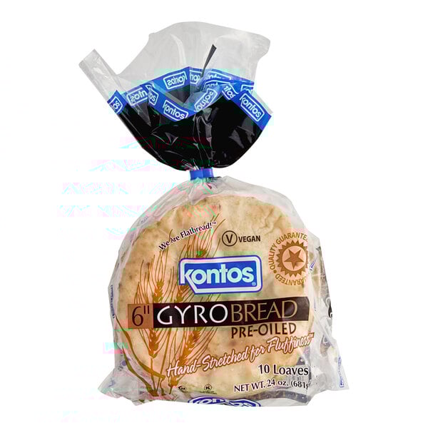 Kontos Pre-Oiled Gyro Bread 6" - 120/Case