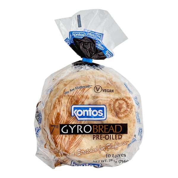 Kontos Pre-Oiled Gyro Bread 7" - 120/Case