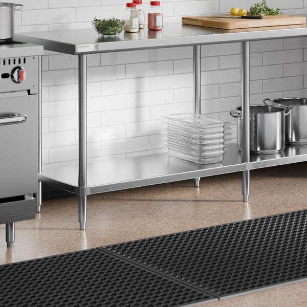 Regency 18-Gauge Stainless Steel Adjustable Undershelf for 30" x 120" Work Tables