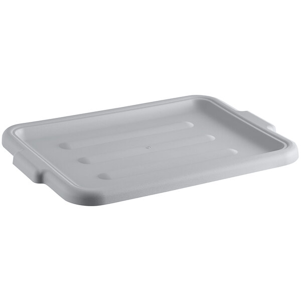 A gray rectangular polyethylene utility lid.