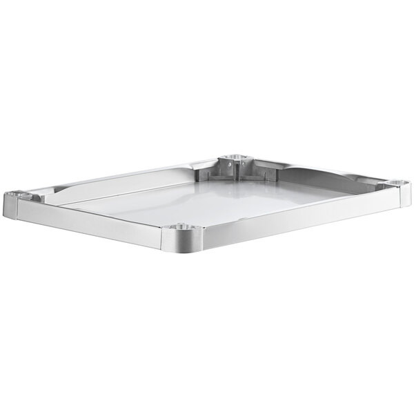 An 18-gauge stainless steel adjustable undershelf designed for 24" x 30" work tables.