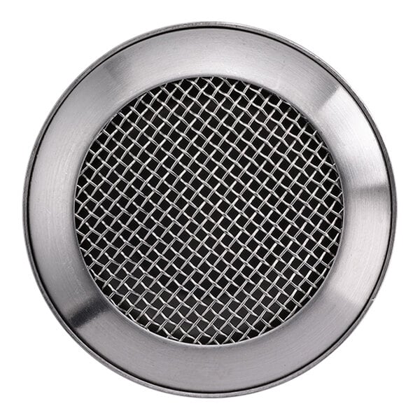 A Service Ideas stainless steel shaker lid with a grid pattern.