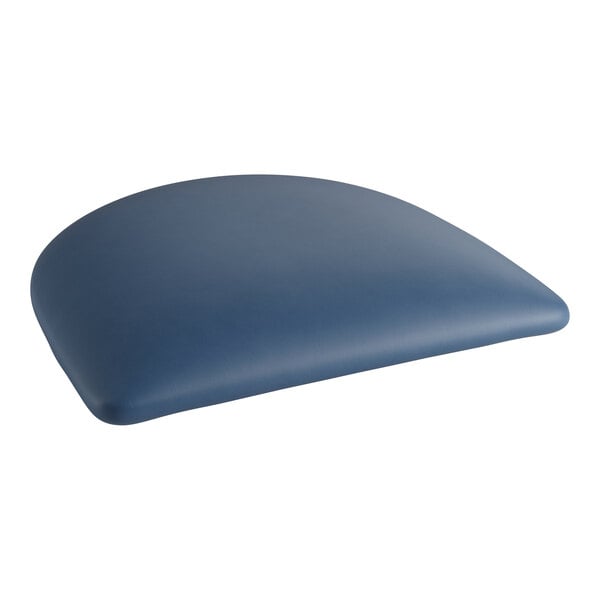 A navy vinyl padded seat for metal frame seating.