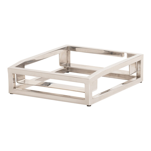 A silver metal Cal-Mil Milo countertop induction range.