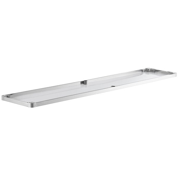 An 18-gauge stainless steel adjustable undershelf designed for 24" x 96" work tables.