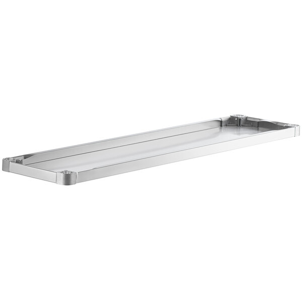 An 18-gauge stainless steel adjustable undershelf designed for 18" x 60" work tables.