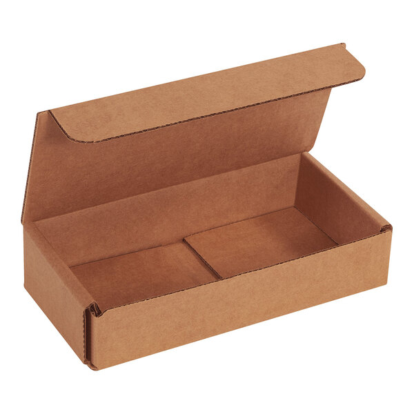 Lavex 6 1/2" x 3 1/4" x 1 1/4" Kraft Tuck Top Corrugated Mailer - 50/Case