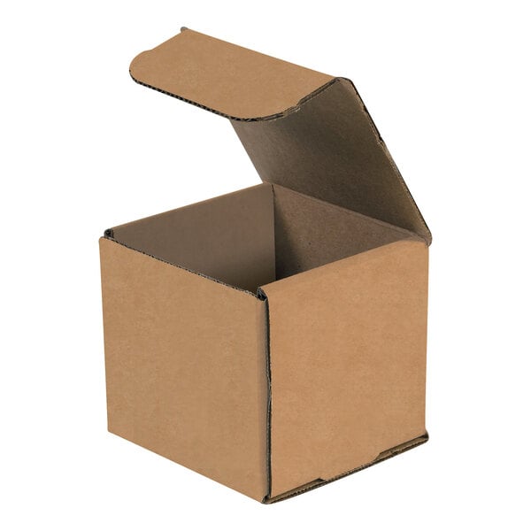 Lavex 4" x 4" x 4" Kraft Tuck Top Corrugated Mailer - 50/Case