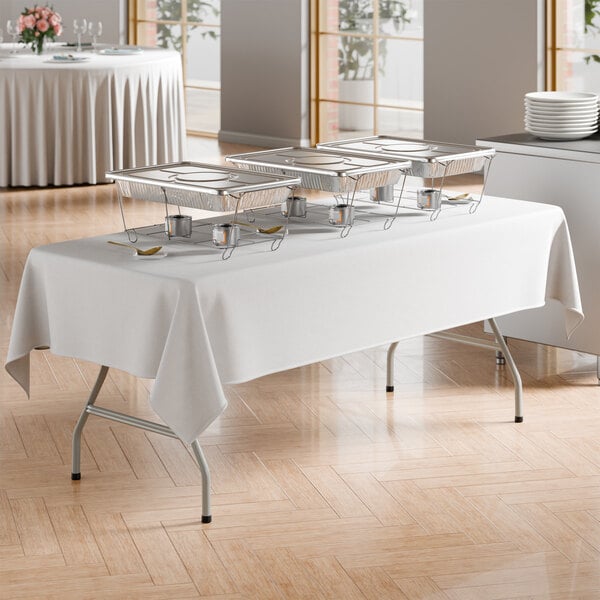 Lancaster Table & Seating 30" x 72" Heavy-Duty Granite White Plastic Folding Table with Gray Legs