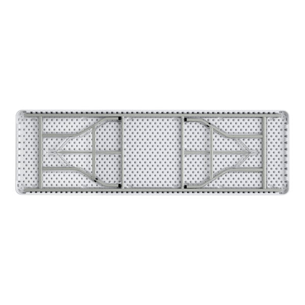 Lancaster Table & Seating 30" x 96" Heavy-Duty Granite White Plastic Folding Table with Gray Legs