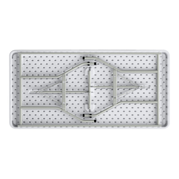 Lancaster Table & Seating 30" x 60" Heavy-Duty Granite White Plastic Folding Table with Gray Legs