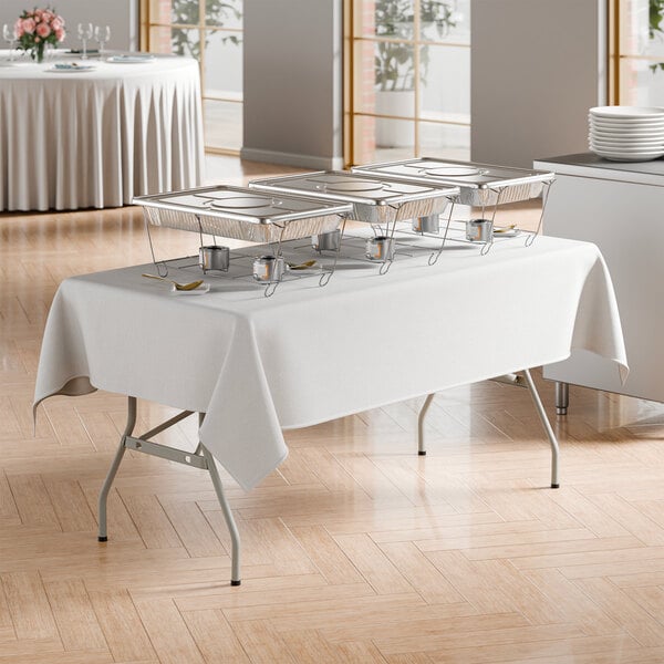 Lancaster Table & Seating 30" x 60" Heavy-Duty Granite White Plastic Folding Table with Gray Legs