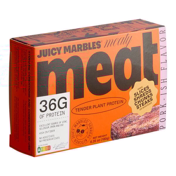 Juicy Marbles Plant-Based Vegan Pork-ish Meaty Meat 6.35 oz. - 10/Case